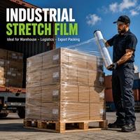 Film étirable industriel haute résistance LLDPE pour palettes, rouleau d'emballage PE haute adhérence et résistant aux déchirures