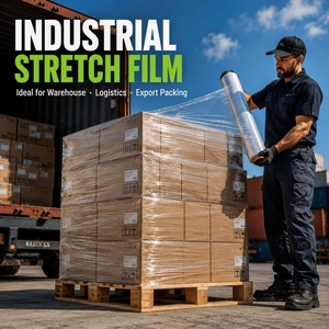 Película Estirable Industrial de Alta Resistencia LLDPE, Rollo de Envoltura para Palés, Alta Adhesión, Resistente a Desgarros, Película de Embalaje de PE - Product Image 1