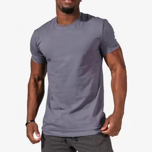 Workout short sleeves 95% cotton 5% spandex t shirt for men on sale