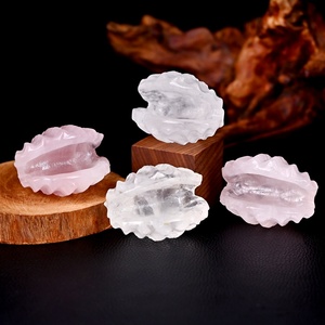 Wholesale Natural Crystal <strong>Shell</strong> <strong>Ornaments</strong> Rose Quartz Stone Hand Carved Crystal Sea <strong>Shell</strong> for Decoration - Product Image 3