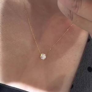 Collar Personalizado al Por Mayor de Oro Blanco Real de 10K, 14K y 18K con Incrustaciones de Diamantes, Juego de Collar con Colgante de Joyería con Diamantes de Laboratorio para Mujer - Product Image 4