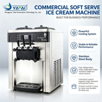Machine à glaces à 3 saveurs en acier inoxydable avec distributeur automatique, électrique, 1000-3000W, AC 100-240V, garantie 1 an