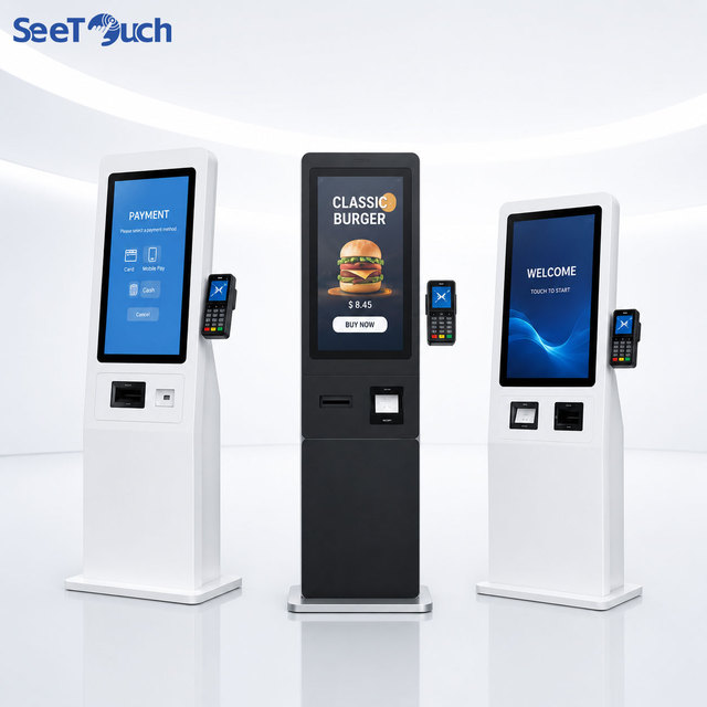 OEM 21.5/27 Inch Multi-OS Android Wall Mounted Self Ordering Kiosk SDK Touch Screen POS Payment Metal Case Facial Recognition