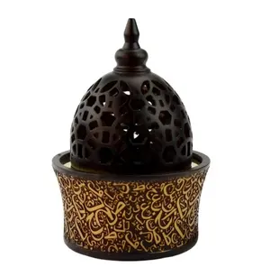 Luxury Calligraphy Style Closed Resin Incense Burner Home Office Decor Arabian Incense Bakhoor Burner(Mabkhara)