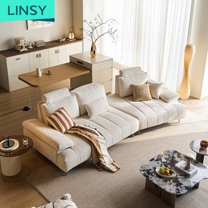 Divano Bianco Minimalista di Lusso a 3 Posti con Design Ergonomico e Poggiatesta Regolabile BS803-A - Product Image 3