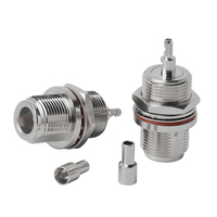 Conector Hembra Tipo N para Panel, Conector Coaxial RF a Prueba de Agua para Cable RG316 RG174 de 50 Ohmios