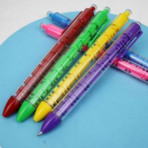 Bolígrafo laberinto multifuncional de plástico personalizado con botón pulsador, juego educativo para niños y bolígrafo promocional publicitario. - Product Image 2