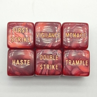 Оптовые акриловые кубики D6 16 мм с ключевыми словами для Magic: The Gathering, стиль Peral
