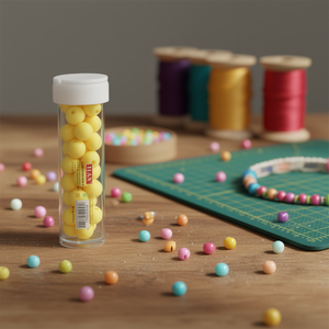 Perline Ilan Abalorio 10Cm Giallo Macaron per Creazione di Gioielli, 12 Pezzi per Tubo - Product Image 2