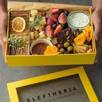 Emballage biodégradable de fruits, fromage, charcuterie, carton kraft, boîte à plateau de pâturage de restauration personnalisée avec fenêtre en PET