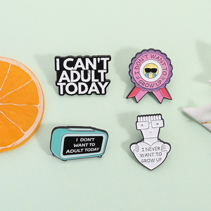 エナメルピンを育てたくない面白い引用レトロTVブローチラペルバッジジュエリーお友達向け卸売ギフト - Product Image 2