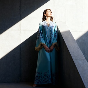 Premium Custom Printed Polyester Abaya <b>for</b> <b>Muslim</b> <b>Women</b> Wholesale Evening Party <b>Dress</b> - Product Image 3