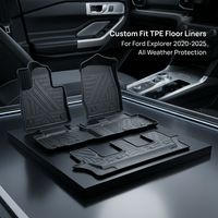 Tapis de sol TPE sur mesure pour Ford Explorer 2020-2025 SUV 7 places, imperméables toutes saisons, fournisseur OEM