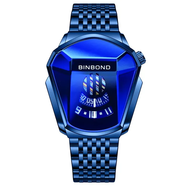Luxury Blue Stainless Steel Fashion New Style Mens Binbond Reloj Quartz Watch