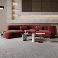 Canapé sectionnel 2 places moderne style crème français, avec structure en bois, garnissage en éponge, confortable, emballé sous vide, idéal appartement et villa