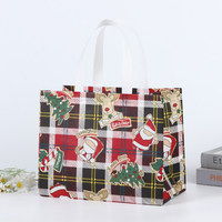 Nouvel Arrivage Sac Fourre-Tout Non Tissé de Noël, Sac Cadeau Stratifié Père Noël, Sac de Courses Écologique Imprimé à Chaud, Dessin Animé, Chine