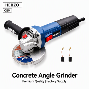 מטחנת זווית ניידת תעשייתית HERZO 710W 125mm עם כבל, עוצמתית, מהירות משתנה, מתג הזזה, מנוע ללא פחמים, לשימוש עצמי - Product Image 1