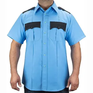 Uniforme de guardia de seguridad personalizado, uniforme de manga corta de dos tonos para hombre