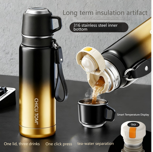 <span class=keywords><strong>Thermos</strong></span> intelligent sportif en acier inoxydable 316 sur mesure de 600 ml à 1500 ml avec filtre à thé pour une conservation au froid et une isolation longue durée - Product Image 2