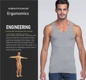 LA002 Lenzing مشروط تنفس الرجال لينة سترة اللياقة البدنية الرياضة عارضة المنزل تانك أعلى في المخزون مصنع الصينية انخفاض سعر حار بيع - Product Image 6
