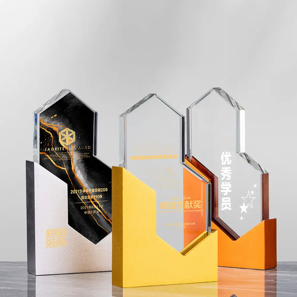 Metalen Trofee Souvenir Korting, Prijs Hoge Kwaliteit Trofee Gouden Award Crystal Trofee Crystal Award Crystal/