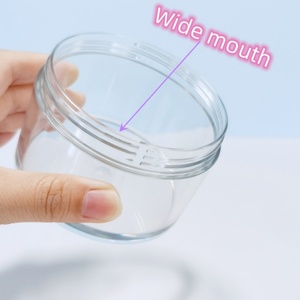 1oz 2oz 4oz 6oz 8oz Cosmetics Packaging PET 250ml Plastic Body <b>Scrub</b> Frosted Jar With White Lids for HairMask Slime Container - Product Image 5