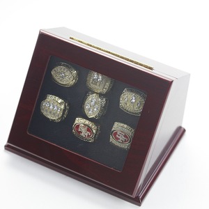 2024新着サンフランシスコ<span class=keywords><strong>49ers</strong></span> 7点セットチャンピオンシップリングセットヒップホップファッション木製ディスプレイボックス付き売れ筋リング - Product Image 5