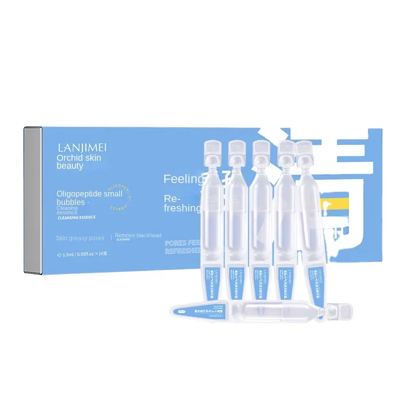 Oligopeptide nhỏ bong bóng làm sạch chất lỏng cầm tay làm sạch sâu da thu nhỏ lỗ chân lông tạo bọt huyết thanh mặt nữ