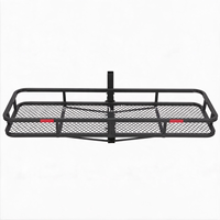 Panier de remorquage arrière pliable pour attelage, en acier thermolaqué, avec paroi latérale de 6 pouces et réflecteur de sécurité, compatible avec attelage de 2 pouces, pour SUV et camping
