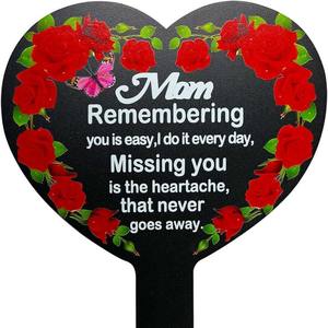 Marcador Conmemorativo de Metal para Cementerio, Placa Personalizada en Forma de Corazón - Product Image 4