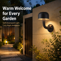 Lampe LED d'extérieur à finition métallique noire, éclairage d'ambiance chaleureux, haute protection pour l'éclairage des parcs, des allées et des espaces publics