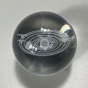 Boule de cristal planétaire de 6 cm avec base en bois illuminée, luminaires d'intérieur intelligents - Product Image 5