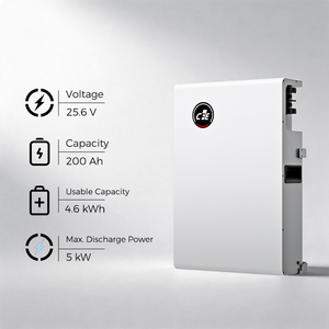 Batería LiFePO4 de 5kWh y 25.6V para Sistema de Almacenamiento Solar Doméstico con Inversor Híbrido - Product Image 3