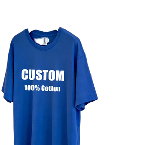 T-shirt Homme Nouveau Modèle <span class=keywords><strong>en</strong></span> Coton 100% Col Rond Manches Courtes Couleur Unie Épaules Tombantes Demi-Manches Respirant et Lourd - Product Image 1