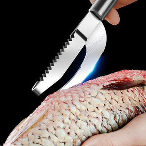 Couteau de cuisine domestique en acier inoxydable épaissi CXT124 pour écailler le poisson, petit outil de boucherie - Product Image 3