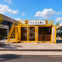 Kiosque conteneur à deux étages, sur mesure, avec cuisine, pour usage commercial extérieur en rue, installation rapide, directement de l'usine