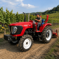 Nouveau tracteur agricole 4x4 de 100 CV à transmission par engrenages avec moteur et direction hydraulique à roulements, haute productivité, avec outils