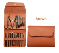 Ensemble de manucure professionnel portable en acier inoxydable de haute qualité, 16 pièces, coupe-ongles et ciseaux durables avec boîte cadeau