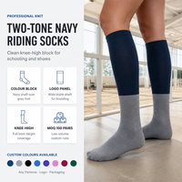 Chaussettes de créateur en gros, logo personnalisé, design classique, chaussettes de sport montantes pour bottes d'équitation