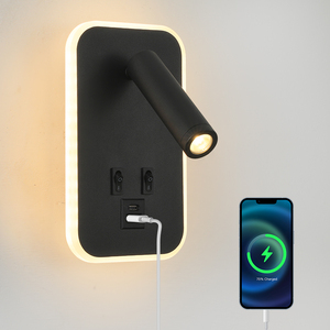 Tối giản khách sạn cạnh giường ngủ Đèn đọc sách backlit Led tường ánh sáng Type-C Type-A USB sạc chuyển đổi phòng ngủ Đèn tường - Product Image 1
