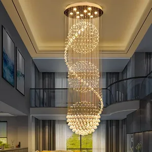 Lustres sphériques modernes du sol au plafond décorent les lustres en cristal dans le salon, <span class=keywords><strong>la</strong></span> salle à manger et l'hôtel. - Product Image 2