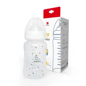 OEM baby products BPA free plastic milk feeding bottles food grade silicone nipple wide neck pp material baby bottle