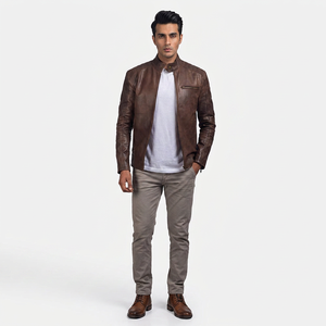 Veste en cuir de vachette de qualité supérieure pour hommes, design tendance, nouvelle arrivée, style classique de collège, veste en cuir de camionneur pour hommes - Product Image 1