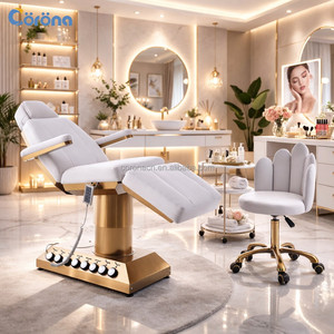 Lit de beauté électrique réglable de luxe pour <span class=keywords><strong>salon</strong></span> de beauté avec tabouret pour technicien - Product Image 2