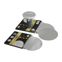 Feuilles d'aluminium pour narguilé de qualité supérieure, rondes, épaisses, pré-perforées, de qualité alimentaire, 0,02 mm, 50 pièces, emballage en boîte de couleur, 14 cm x 14 cm