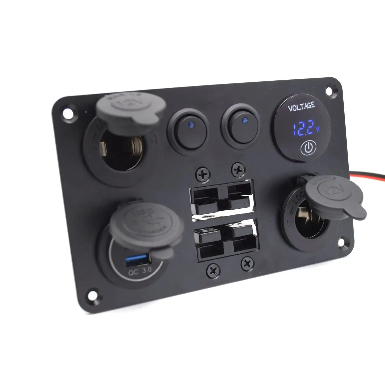 Panel Mount Led 50a Anderson Stekker Connector Met 3.1a Usb C Socket Sigarettenaansteker Stopcontact