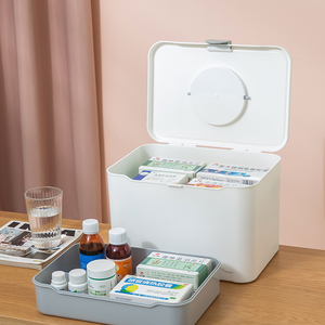 Caja de almacenamiento de Medicina de plástico para el hogar, caja de primeros auxilios, organización del hogar, botiquines funcionales con tapa - Product Image 1