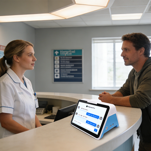 Máquina <span class=keywords><strong>de</strong></span> Traducción <span class=keywords><strong>de</strong></span> Doble Pantalla, Traductor <span class=keywords><strong>de</strong></span> Voz con IA, Sistema <span class=keywords><strong>de</strong></span> Traducción <span class=keywords><strong>de</strong></span> Escritorio Android para Comunicación con Huéspedes en Recepción <span class=keywords><strong>de</strong></span> Hotel - Product Image 4