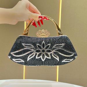 Luxury Female Classic Crossbody Bag for Weddings Parties Crystal Dinner Handbag <b>Chain</b> Strap Magnetic Closure New Fashion <b>Chains</b> - Product Image 6