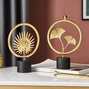 Stainless Steel Gold-Plated Leaves Plant <b>Ornaments</b> Modern Antique High-end Craft Living Room Tabletop Home Decorations Luxurious - Product Image 2